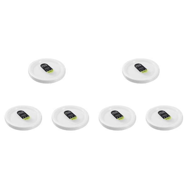 20 Pack Lemon & Lime White Large Round Reusable Serving Plate - 25.5cm