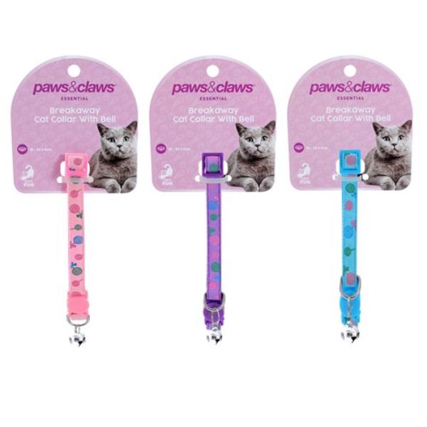 Breakaway Cat Collar With Lollipop Cutout and Bell - 17cm x 32cm x 1cm