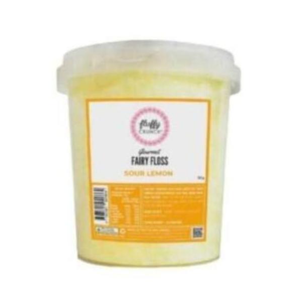 Fluffy Crunch Gourmet Sour Lemon Fairy Floss Tub - 50g