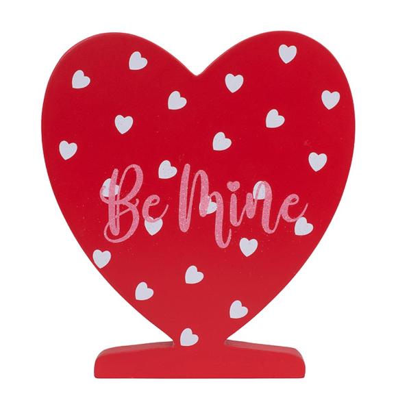 Valentines Be Mine Mdf Table Top Sign - 18cm x 20cm x 2cm