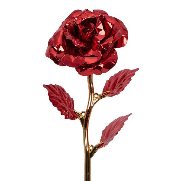 Red Foil Rose In Pic Packaging - 30cm