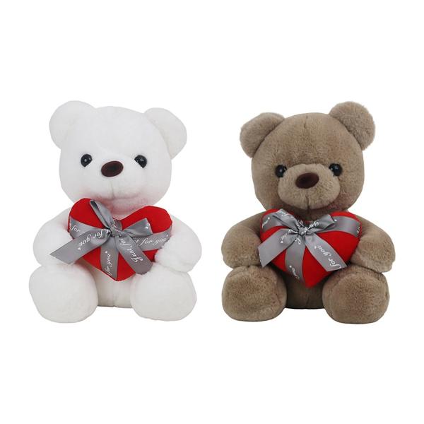 Assorted Wrapped Heart Plush Bear - 30cm