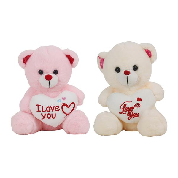 Assorted Love Heart Plush Bear - 25cm