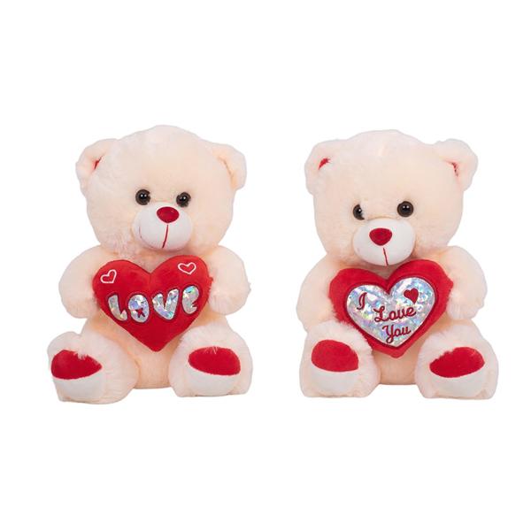 Assorted Red Heart Plush Bear - 25cm