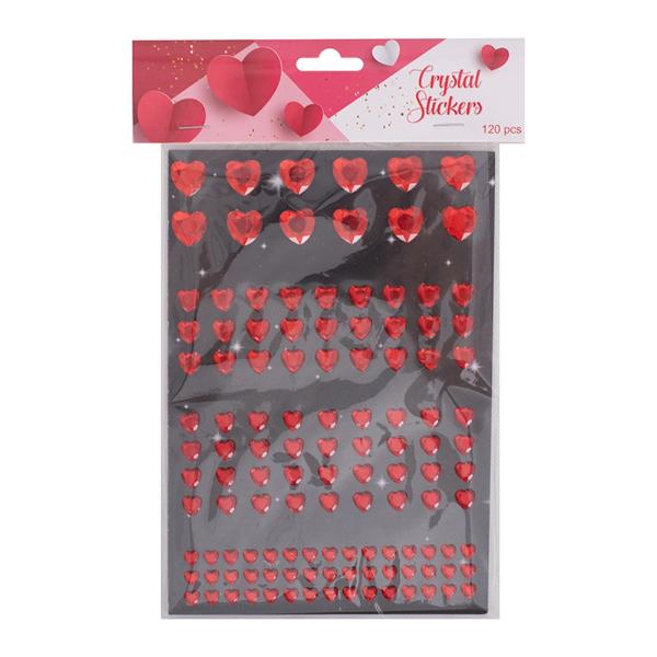 120 Pack Crystal Heart Stickers