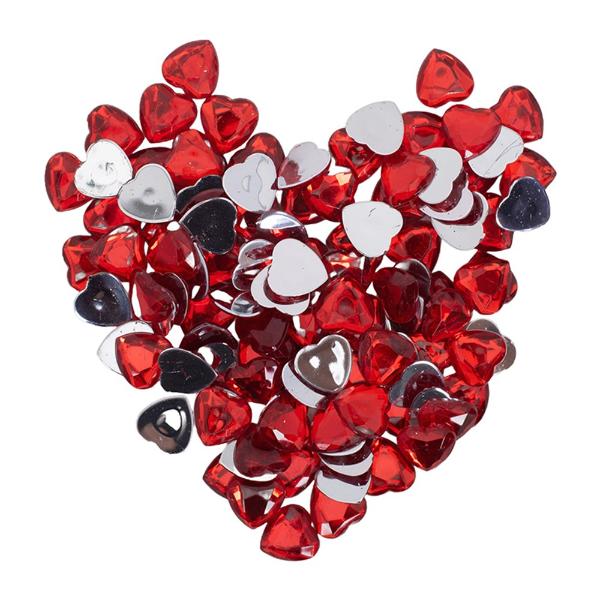 100 Pack Rhinestone Hearts