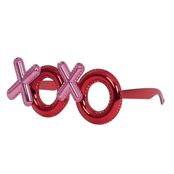 Red & Pink Metallic Xoxo Glasses