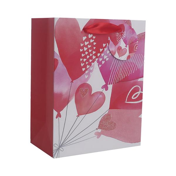 Medium Heart Balloons Gift Bag - 18cm x 23cm x 10cm