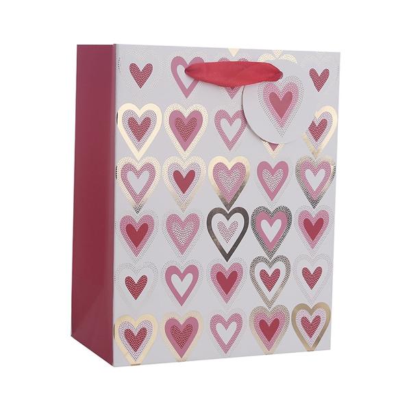 Medium Valentine Hearts Gift Bag - 18cm x 23cm x 10cm