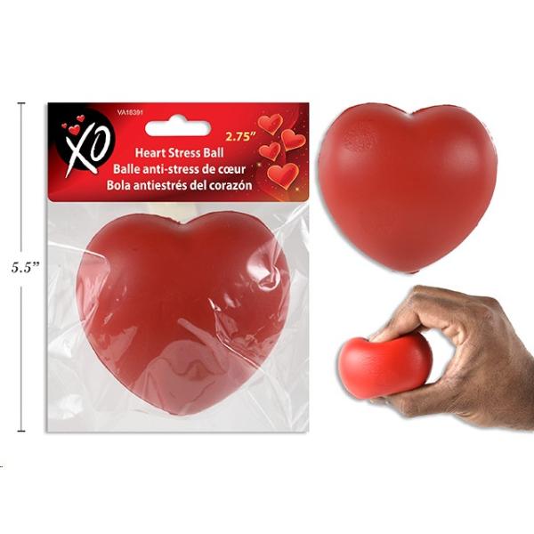 Red Valentines Heart Stress Ball - 7cm