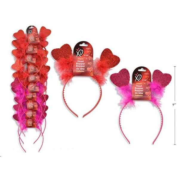 Valentine Sequin Heart Head Bopper - 23cm