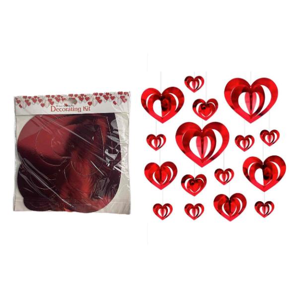 16 Pack Hanging Heart Decorations
