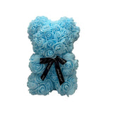 Load image into Gallery viewer, Light Blue Rose Bear With Gift Box - 25cm
