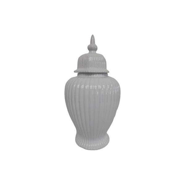 Dolomite White Ripple Vase - 38cm