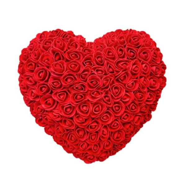 Valentines Red Heart Shape Roses In Box - 25cm