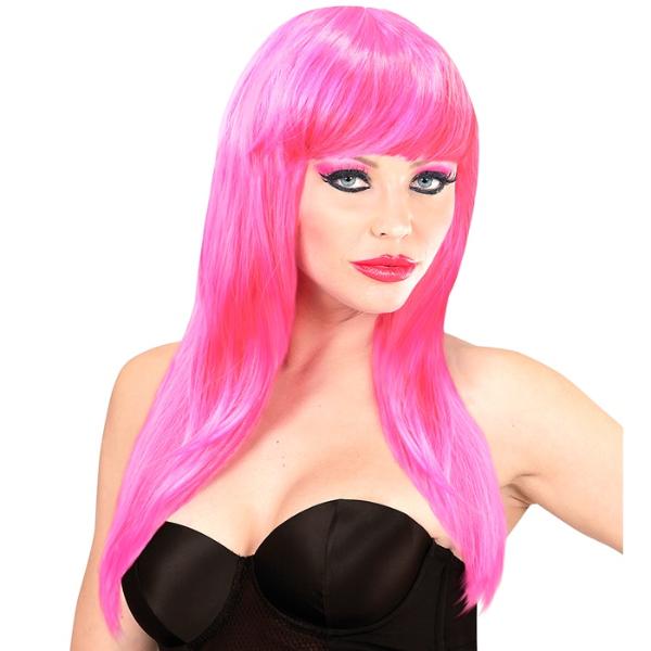 Hot Pink Vogue Wig In Polybag