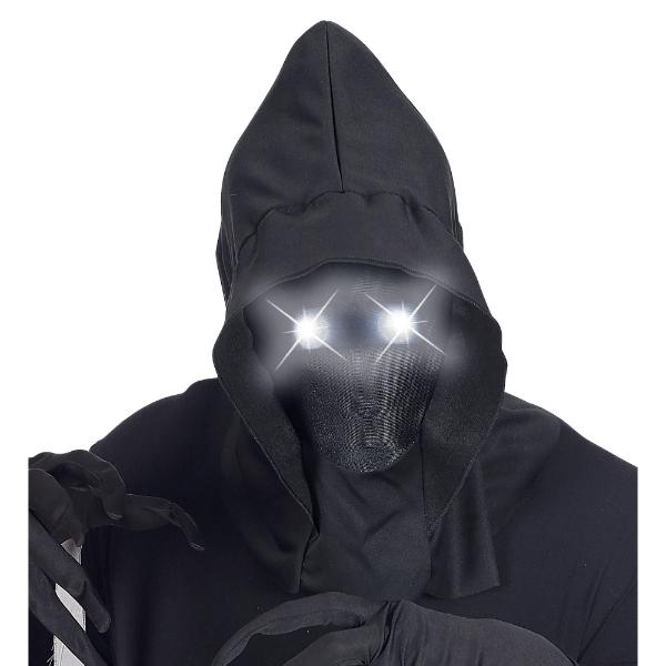 Faceless Hooded Mask With White Fade In Fade Out Light Up Eyes