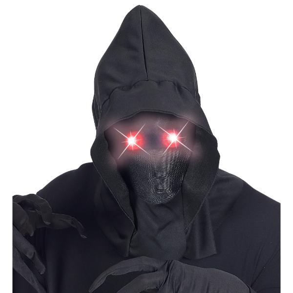 Faceless Hooded Mask With Red Fade In Fade Out Light Up Eyes