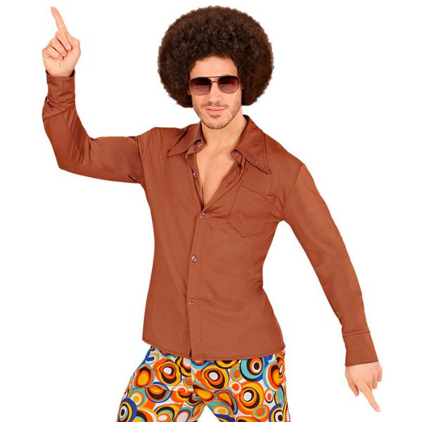 The 70s Groovy Style Brown Shirt