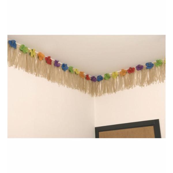 Tropical Deck Fringe With Hibiscus Flower - 730cm x 30cm