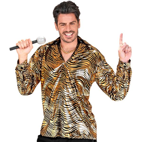 The 70s Disco Style Golden Waves Shirt - X Large