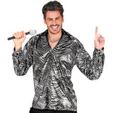 Load image into Gallery viewer, The 70s Disco Style Silver Waves Shirt - X Large
