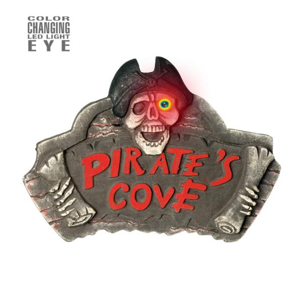 Pirate Cove Sign With Colour Changing Led Light Eye - 51cm x 34cm