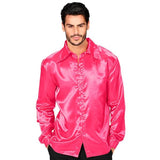 Load image into Gallery viewer, Satin Pink 70s Disco Shirt - X Large
