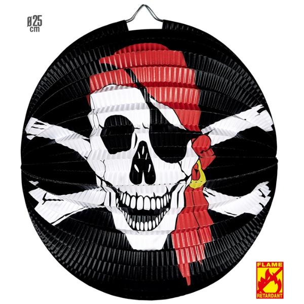 Flame Retardant Pirate Skull & Cross Bones Lampion - 25cm