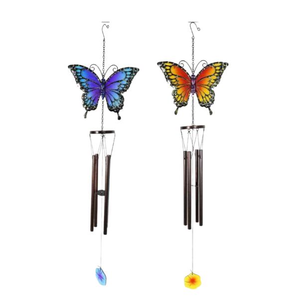 Butterfly Metal & Glass Chime - 85cm