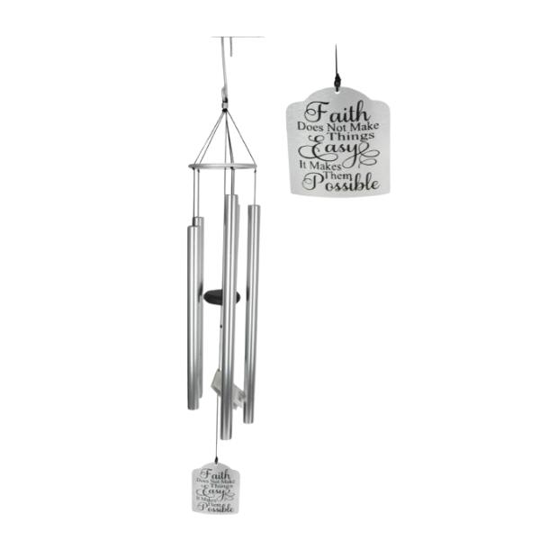 Silver Faith 5 Tube Angel Tuned Wind Chime - 103cm