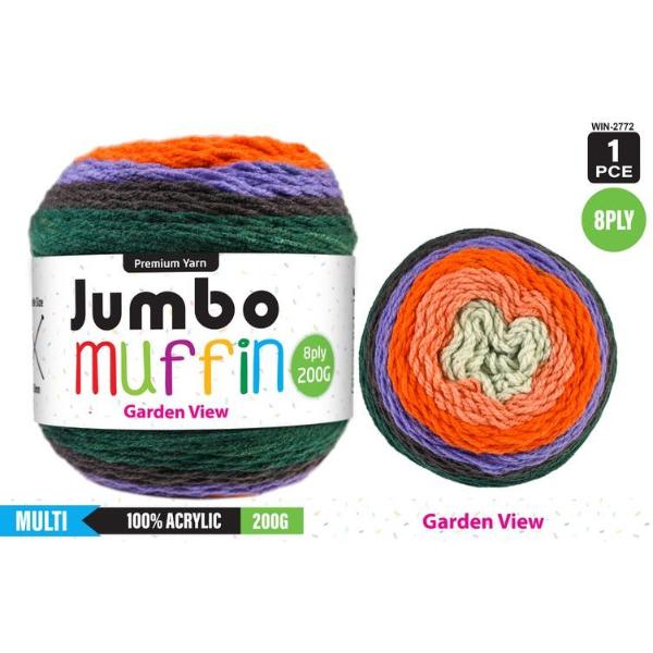 Premium Jumbo Muffin Garden View 100%. Acrylic 8 Ply Yarn - 200g