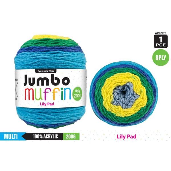 Premium Jumbo Muffin Lemon Merinque 100% Acrylic 8 Ply Yarn - 200g