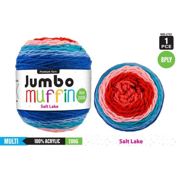 Premium Jumbo Muffin Ultra Marine 100% Acrylic 8 Ply Yarn - 200g