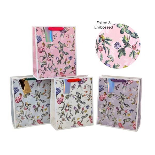Small Jardin Floral Foiled Gift Bag - 14.2cm x 11.3cm x 6.5cm