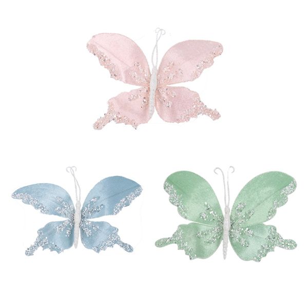Fairy Floss Butterflies With Clips - 24cm