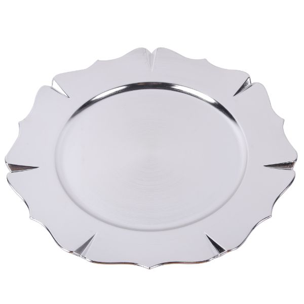 Silver Melamine Charger Plate - 33cm