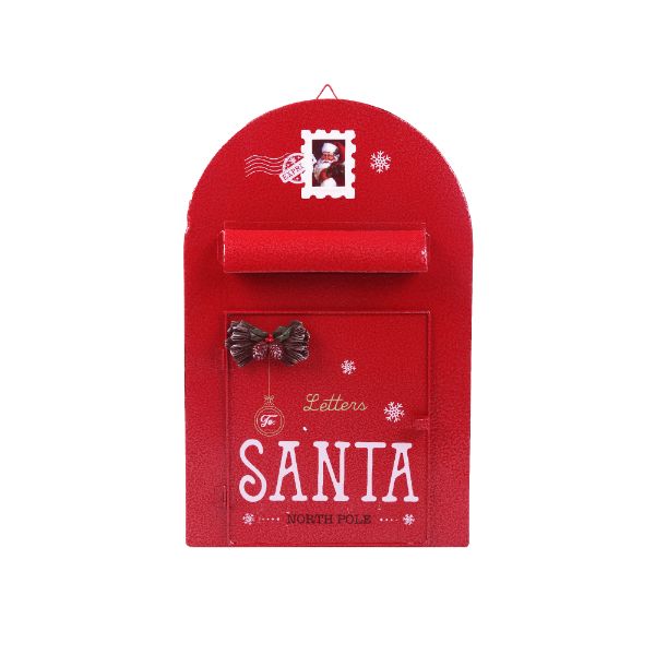 Red Letters To Santa Letter Box - 24.5cm x 12cm x 38cm