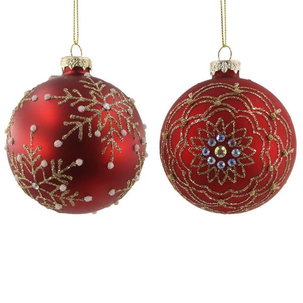 Red Glass Bauble - 8cm