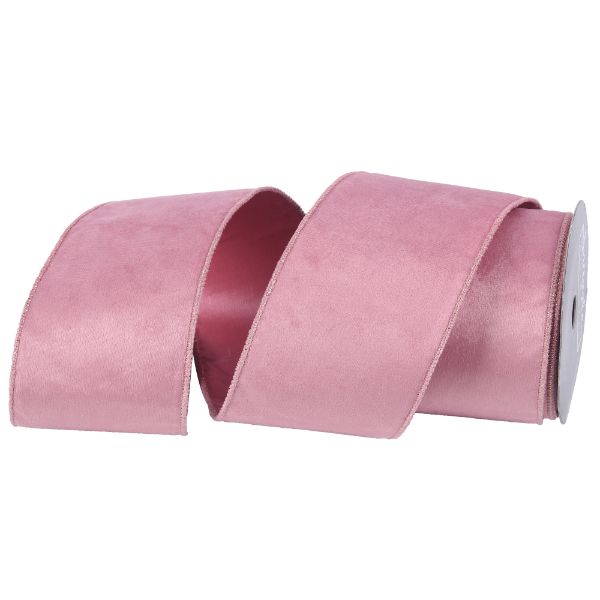 Pink Velour Double Layer Ribbon - 10cm x 1000cm
