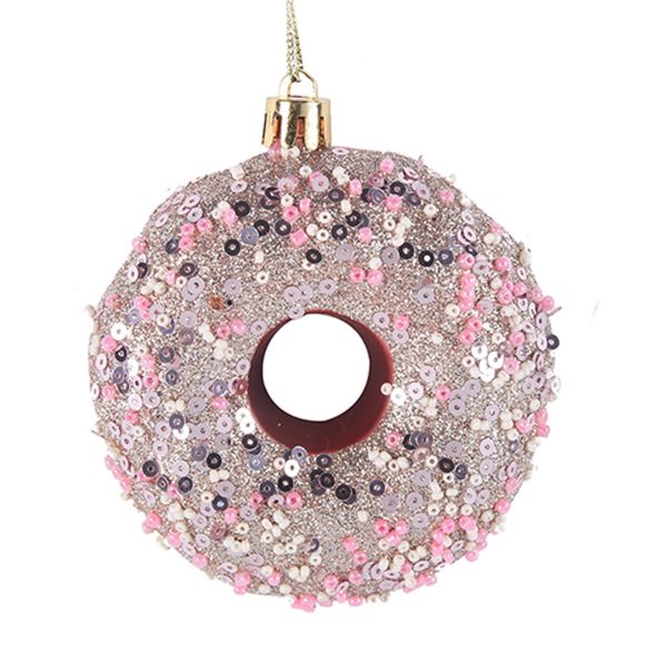 3 Pack Donut Tree Ornaments - 9cm