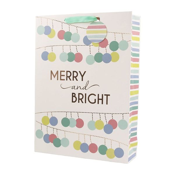 X Large Merry & Bright Gift Bag - 33cm x 45.7cm x 10.2cm