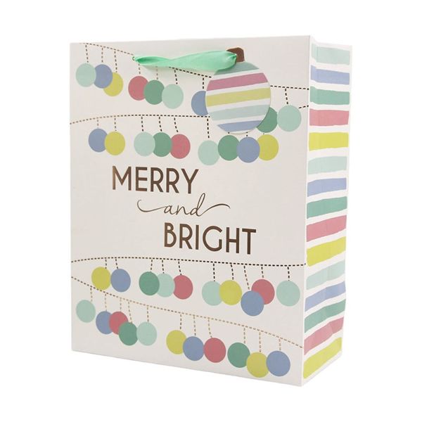 Large Merry & Bright Gift Bag - 26cm x 32cm x 12.7cm