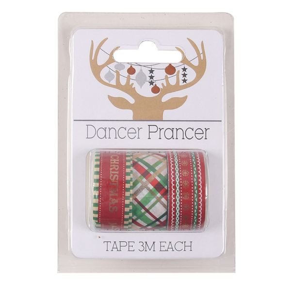 3 Pack Christmas Washi Traditional Tape - 300cm