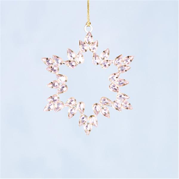 Pink Glass Star Tree Decoration - 12cm