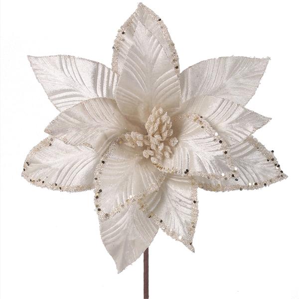 Ivory Poinsettia Stem - 29cm x 50cm