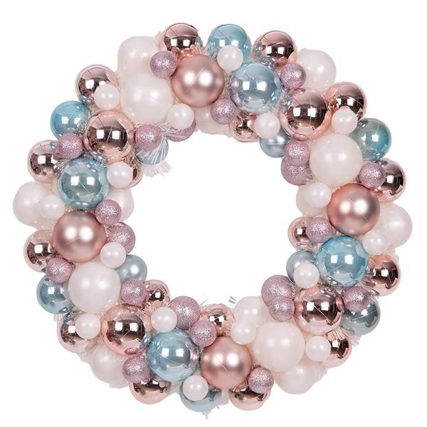 Pastel Bauble Wreath - 45cm