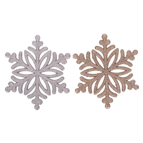 Champagne & Silver Snowflake Tree Ornament - 27.5cm