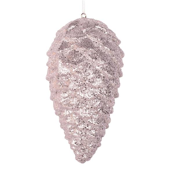 Silver Glitter Pinecone Poly Foam Hanging Ornament - 23cm