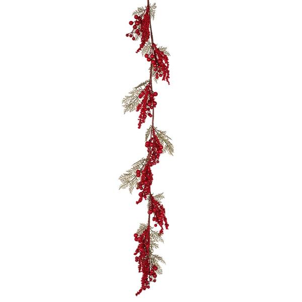 Red Berry & Leaf Garland - 140cm